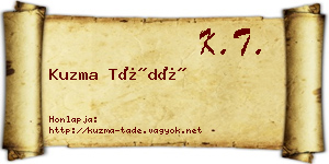 Kuzma Tádé névjegykártya