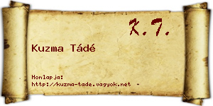 Kuzma Tádé névjegykártya